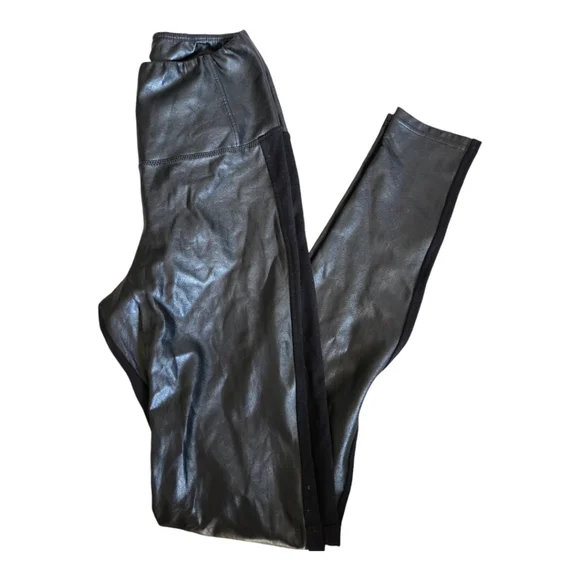 ARITZIA Wilfred Daria 50/50 Vegan Leather High Waist Stretch Cotton Pant Legging - Picture 6 of 7